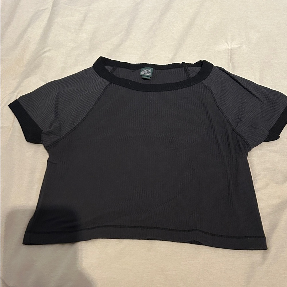 Wild Fable Black Mesh Crop Top